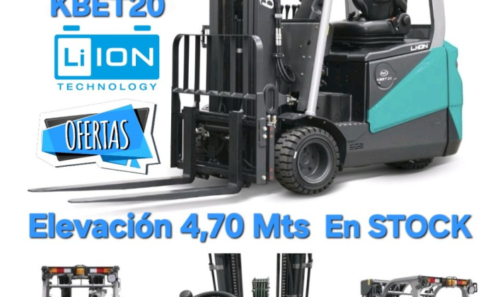 BAOLI KBET 20 G1 LITIUM Elevación Tríplex a 4,70 Mts. FULL EQUIP en Rénting Full Service