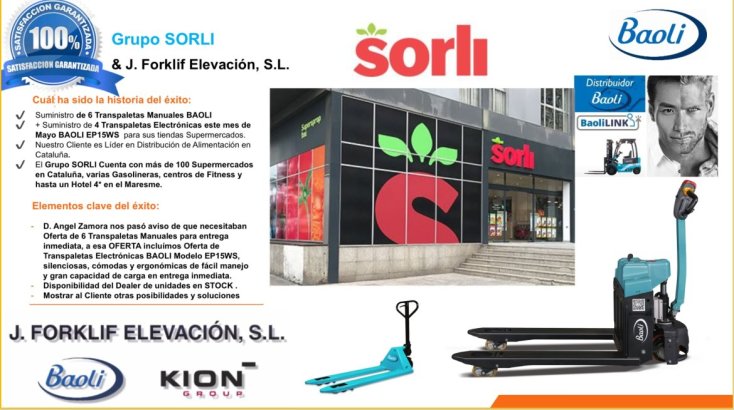 Grupo SORLI & Transpaletas BAOLI Manuales y Electrónicas